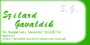 szilard gavaldik business card